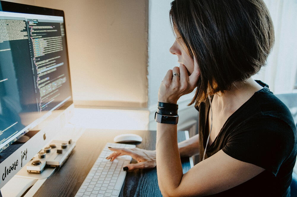 woman at computer